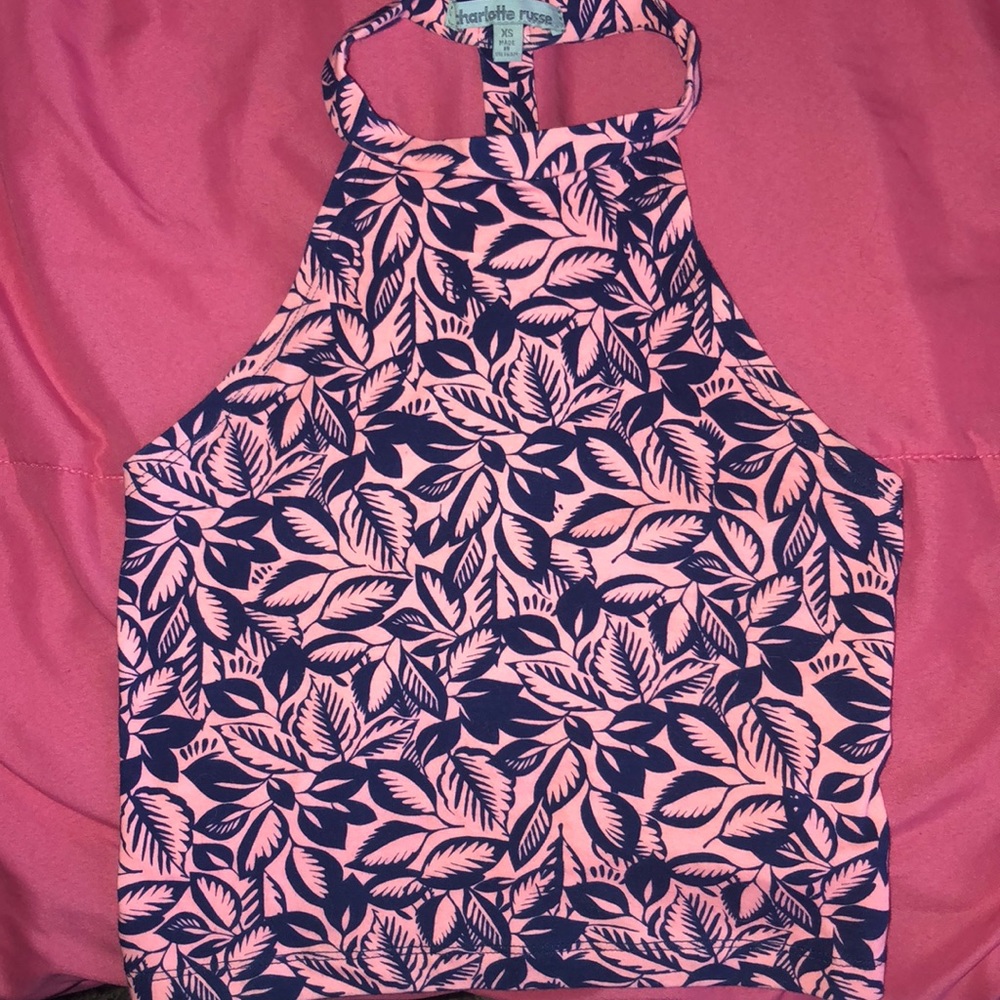 Charlotte Russe Cropped Halter Top